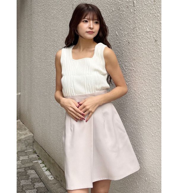 MURUA「スクエアキーネックリブニットタンク」|タンクトップ|