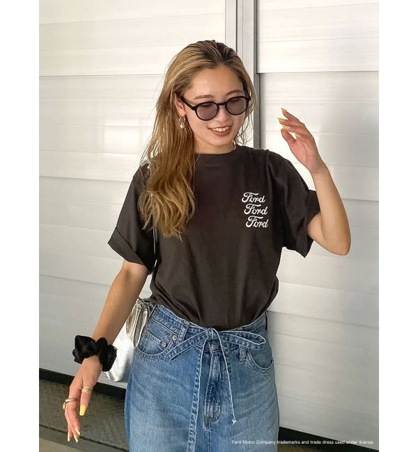 Ungrid「【別注】FordロゴTee」|Tシャツ・カットソー|チャコールグレー