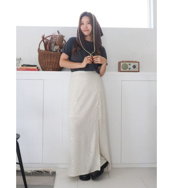 Ungrid「スパンコールラップスカート」|スカート|