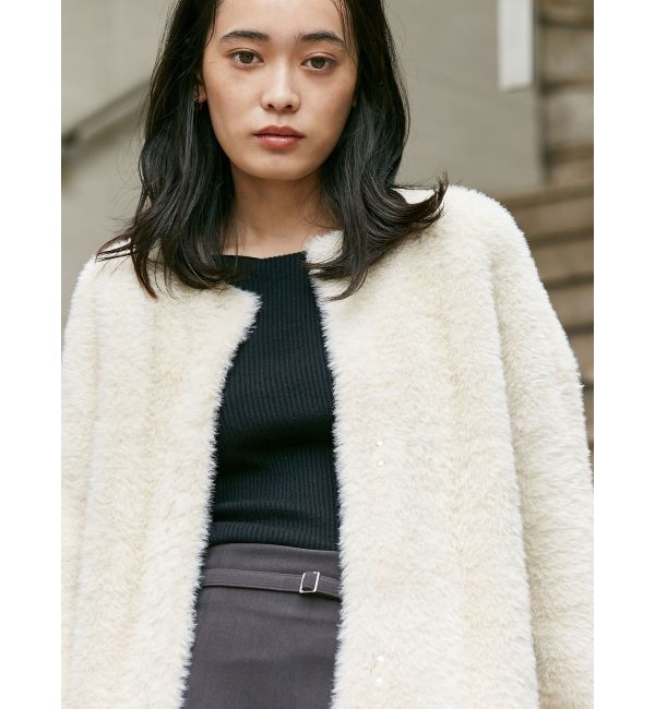 LAGUNAMOON「ミニシャギーセッケツニットカーディガン」|カーディガン|