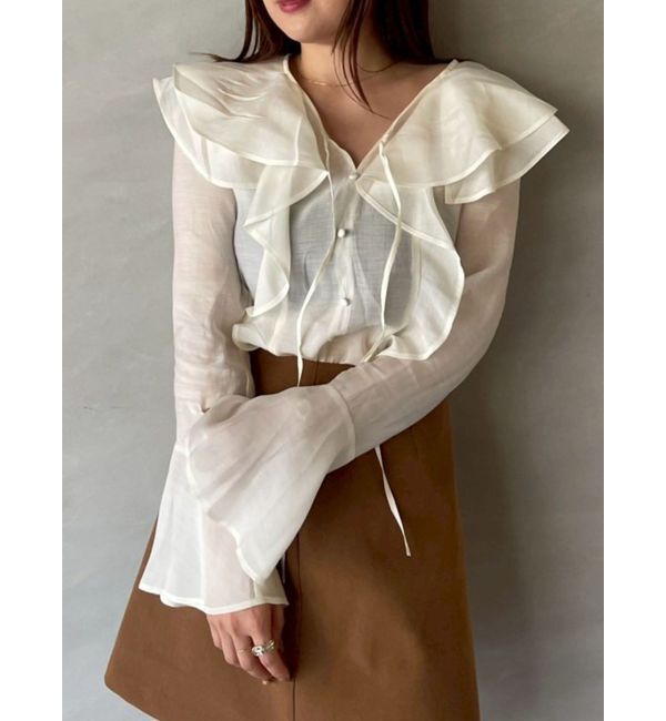 LAGUNAMOON「ラッフルシアーブラウス」|シャツ・ブラウス|アイボリー