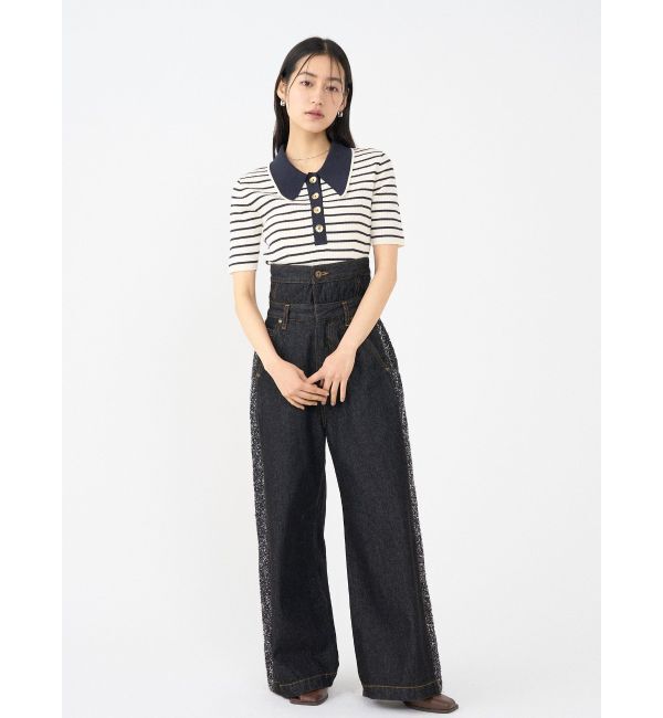 LAGUNAMOON「カラーネックラインニットプルオーバー」|ニット・セーター|