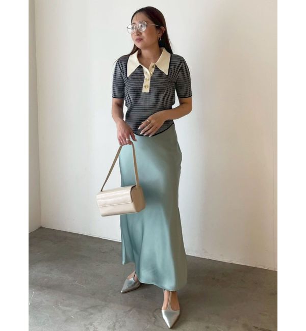 LAGUNAMOON「カラーネックラインニットプルオーバー」|ニット・セーター|