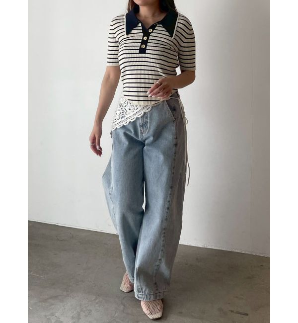 LAGUNAMOON「カラーネックラインニットプルオーバー」|ニット・セーター|