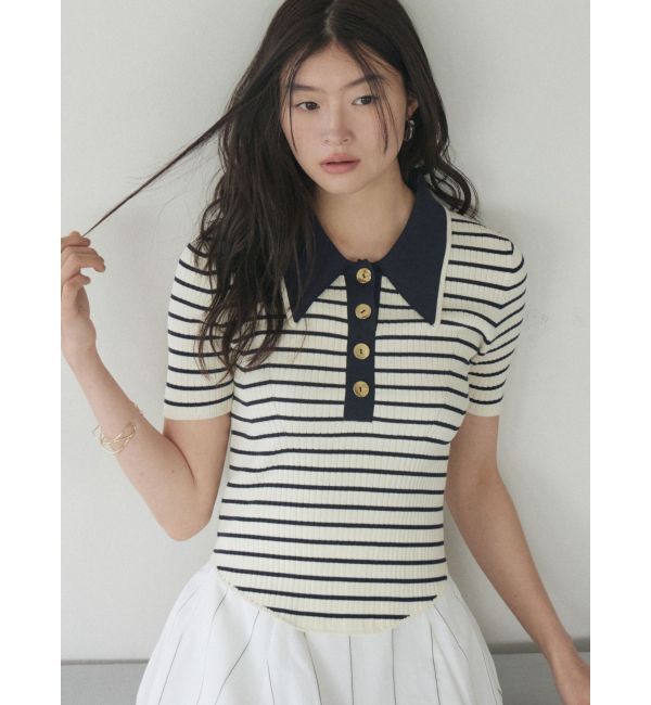 LAGUNAMOON「カラーネックラインニットプルオーバー」|ニット・セーター|ライトミックス