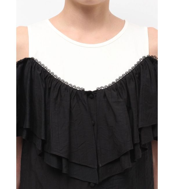 LAGUNAMOON「フレアデザインドッキングカットトップス」|Tシャツ・カットソー|