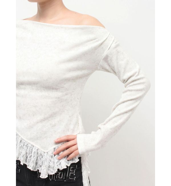 EVRIS「レースドッキングアシンメトリートップス」|Tシャツ・カットソー|