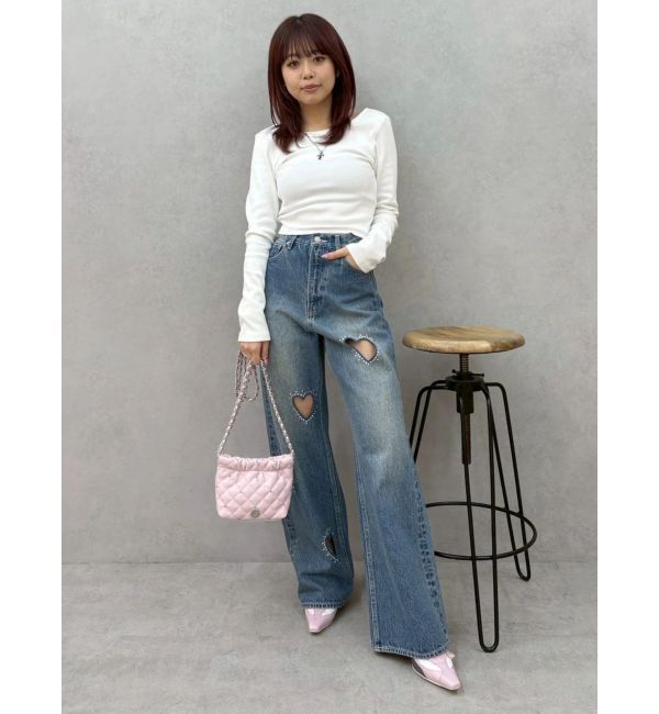 EVRIS「バックオープンショートリブトップス」|Tシャツ・カットソー|