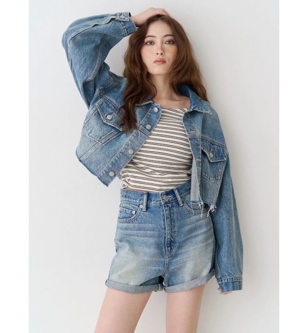 EVRIS「バックオープンショートリブトップス」|Tシャツ・カットソー|