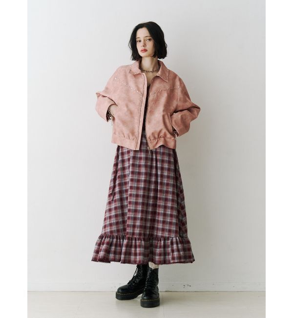 jouetie「フェイクレザースタッズブルゾン」|ブルゾン・スタジャン|