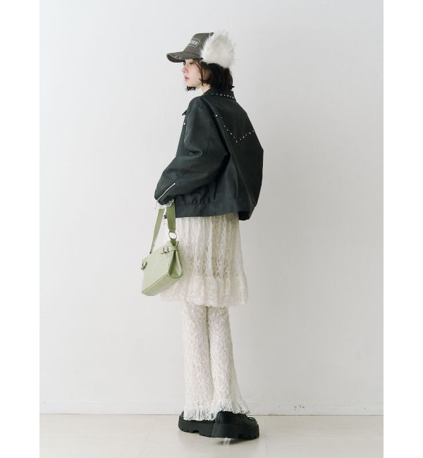 jouetie「フェイクレザースタッズブルゾン」|ブルゾン・スタジャン|