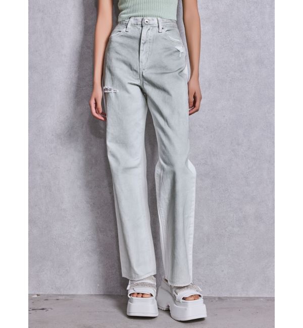 GYDA「ハイウエストBACK LACE UPストレートデニムパンツ」|デニム|