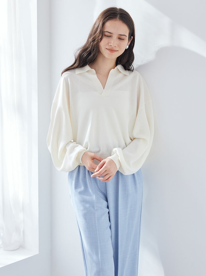 Mila Owen「【WEB限定カラー】シアーポロニット」|ニット・セーター|