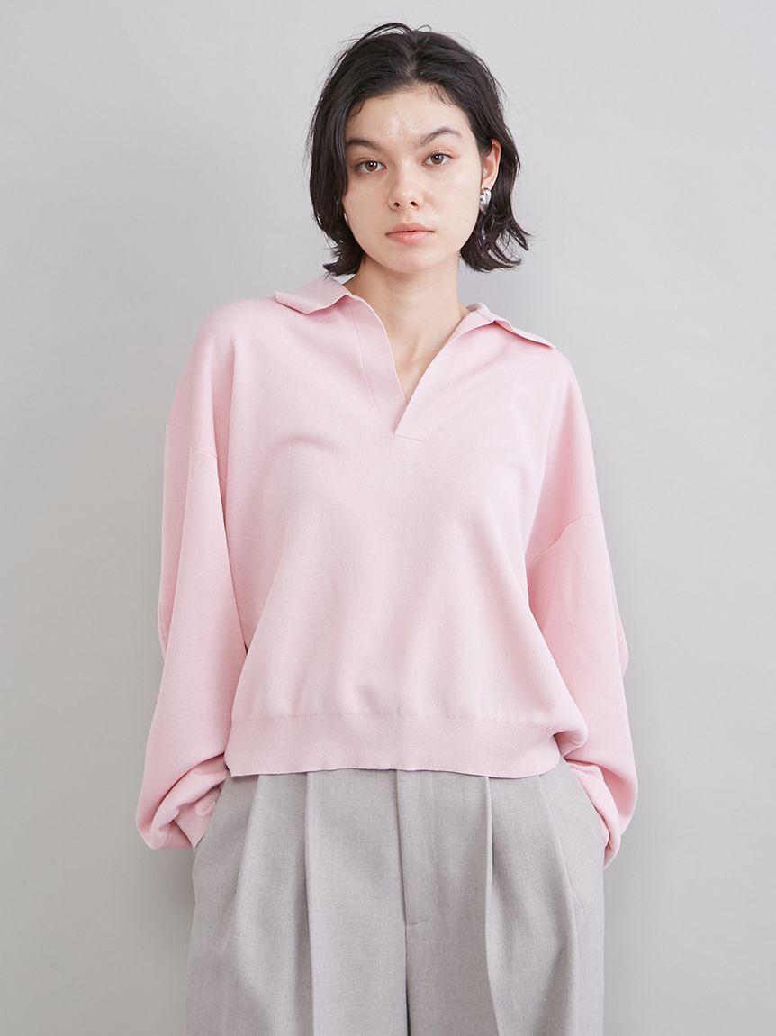 Mila Owen「【WEB限定カラー】シアーポロニット」|ニット・セーター|PNK