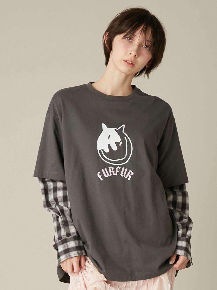 FURFUR「フェイクレイヤードキャットTシャツ」|Tシャツ・カットソー|CGRY