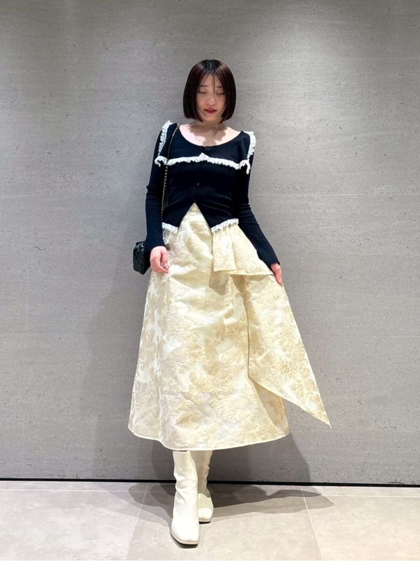 SNIDEL「フラワーカットジャガードスカート」|スカート|