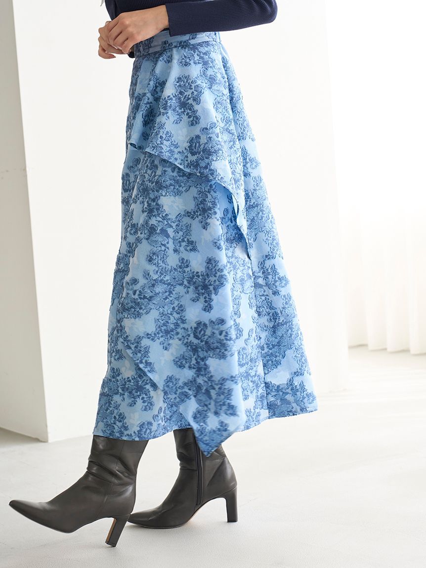 SNIDEL「フラワーカットジャガードスカート」|スカート|