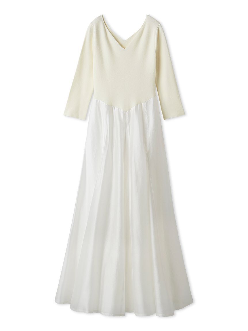 SNIDEL「ハートネックシアーフレアコンビワンピース」|ワンピース|IVR