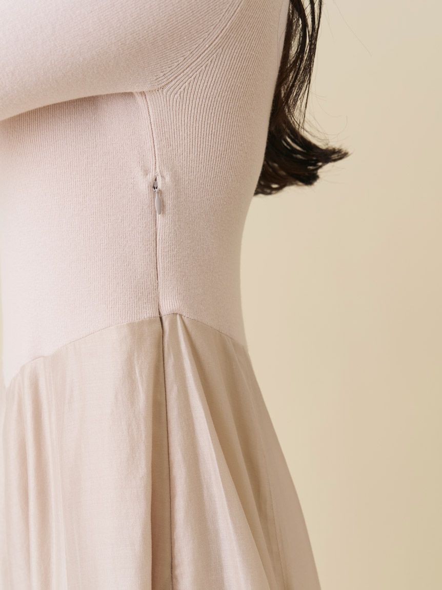 SNIDEL「ハートネックシアーフレアコンビワンピース」|ワンピース|