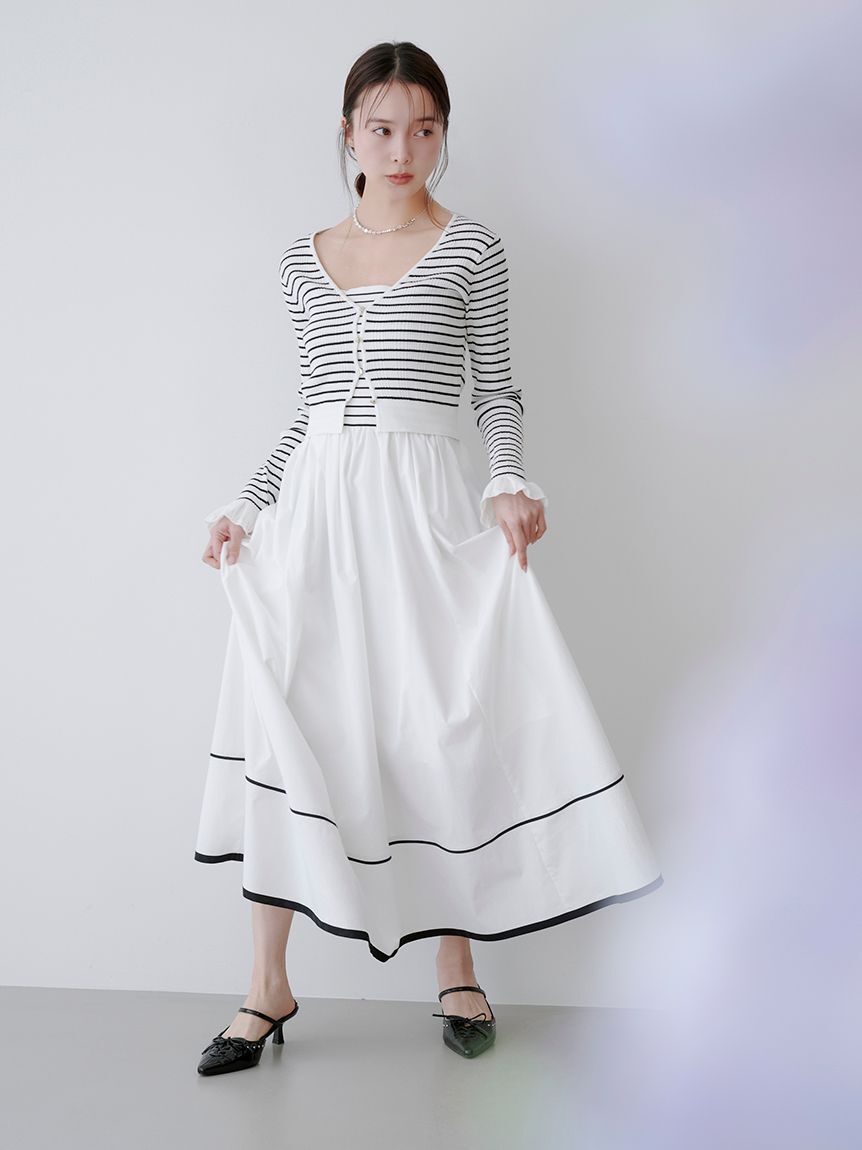 LILY BROWN「【WEB限定00サイズ】ニットビスチェドッキングワンピース」|ワンピース|