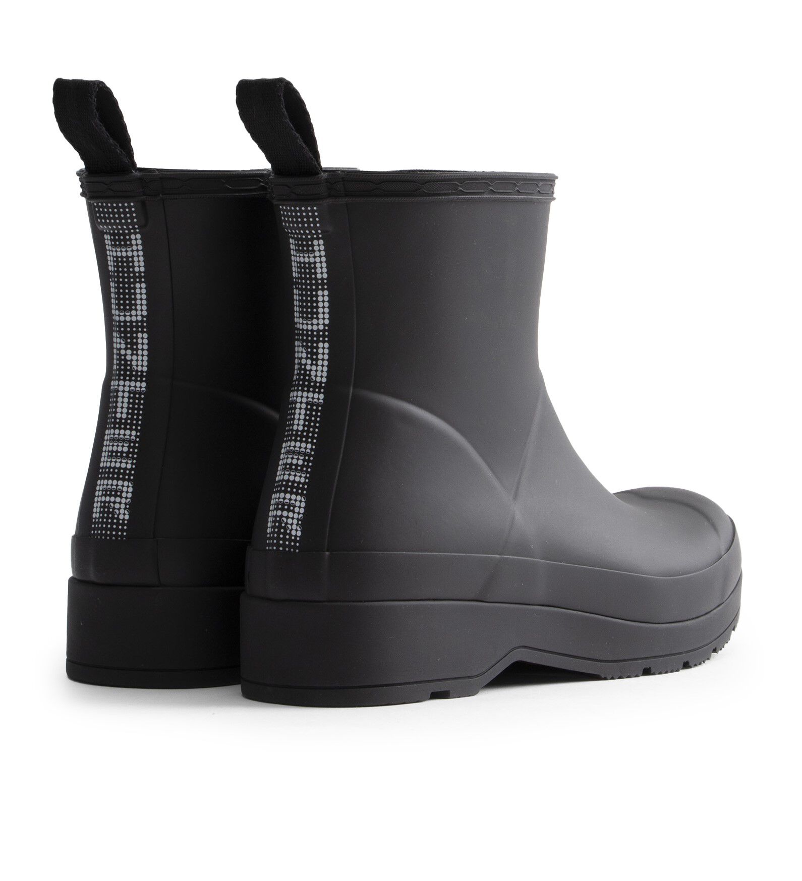 HUNTER「ユニセックス プレイ ショート ハンター ドットプリント バックストラップ ブーツ」|レインシューズ|BLK