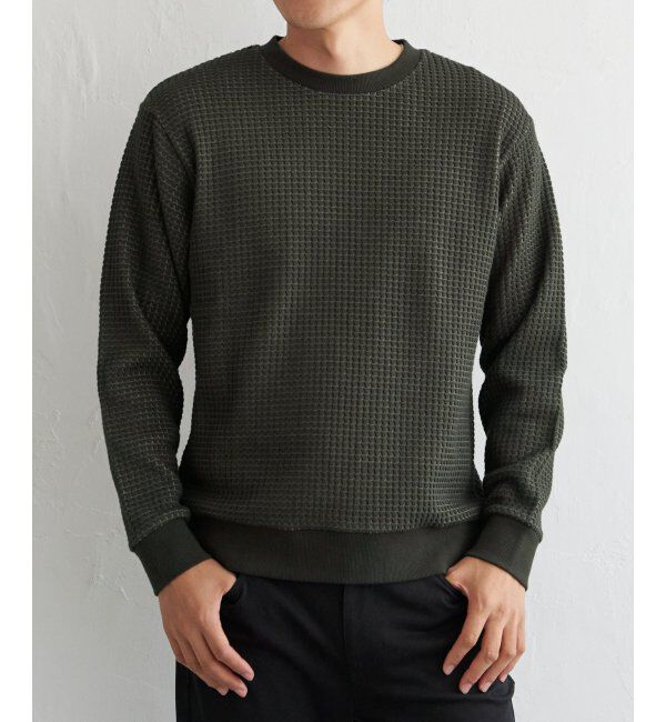 ikka「ビッグワッフルクルーネックプルオーバー」|パーカー|