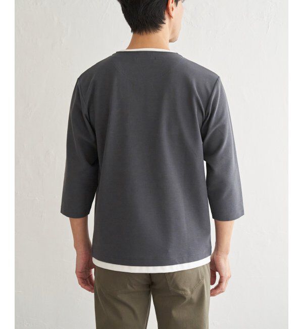 ikka「【抗菌防臭】GOKU楽冷感7分袖キーネック」|Tシャツ・カットソー|