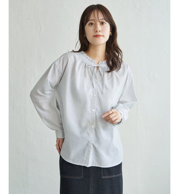 ikka「襟フリルリボン2WAYブラウス」|シャツ・ブラウス|