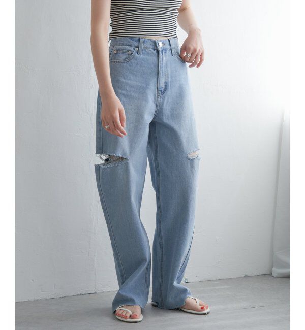 VENCE share style「ダメージデニム」|デニム|