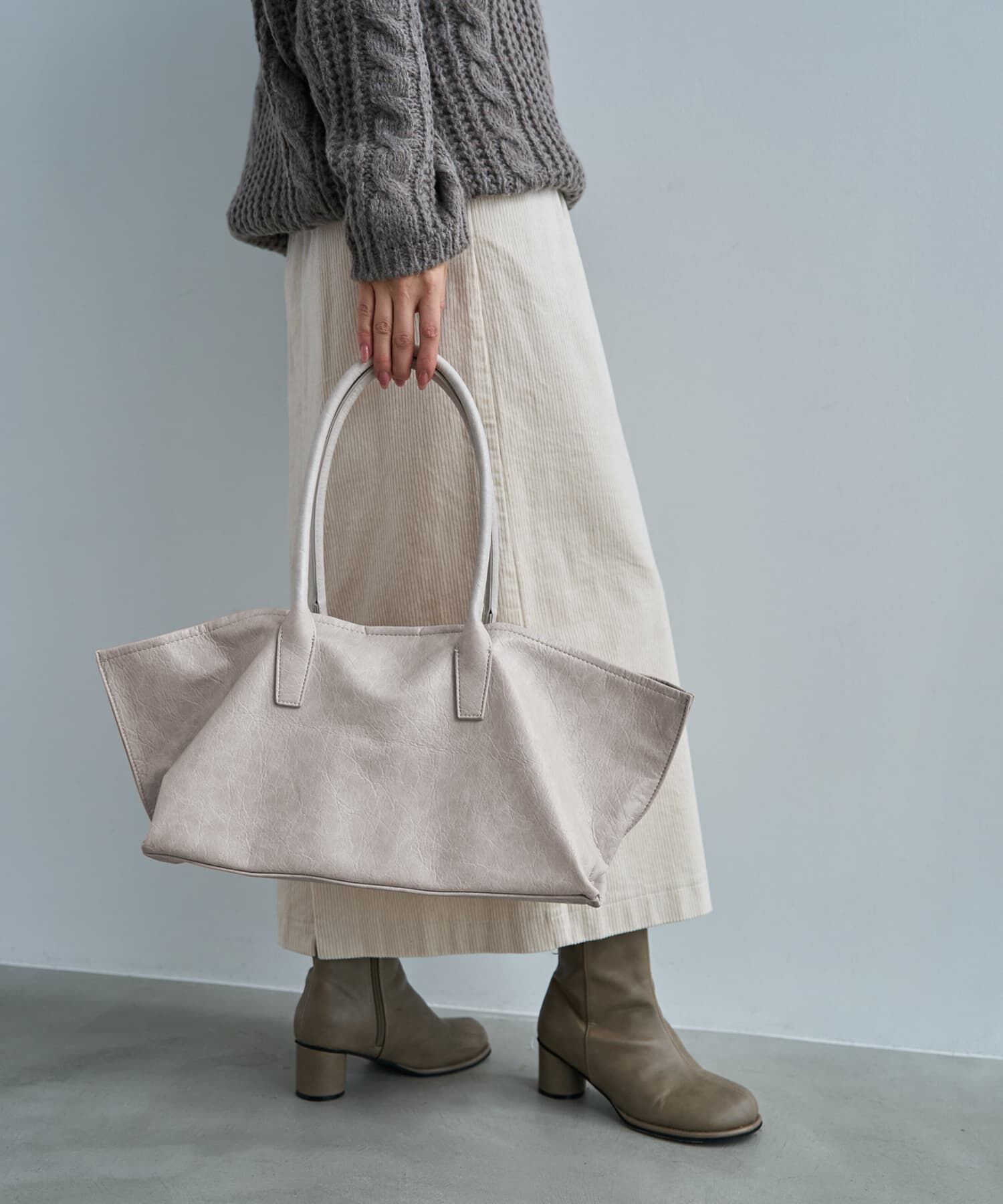 STYLE DELI「シボ加工横長フォルムトートバッグ」|トートバッグ|