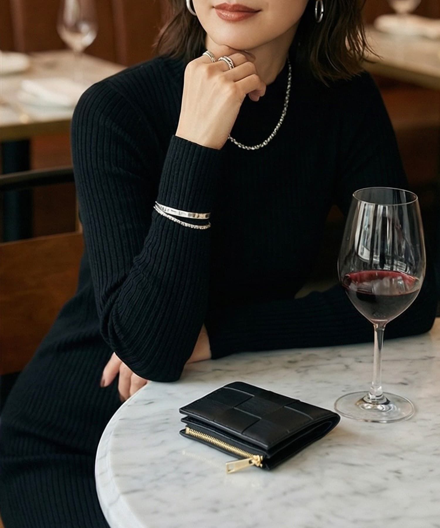 STYLE DELI「【DELI by】編み込みリアルレザー二つ折りウォレット」|財布|