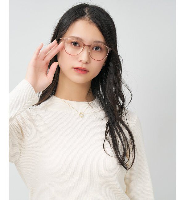  「MAQuillAGE(マキアージュ) コラボ｜ 血色感 メガネ | 中顔面短縮みえ メイク 大人可愛い レンズ交換券付」|メガネ|