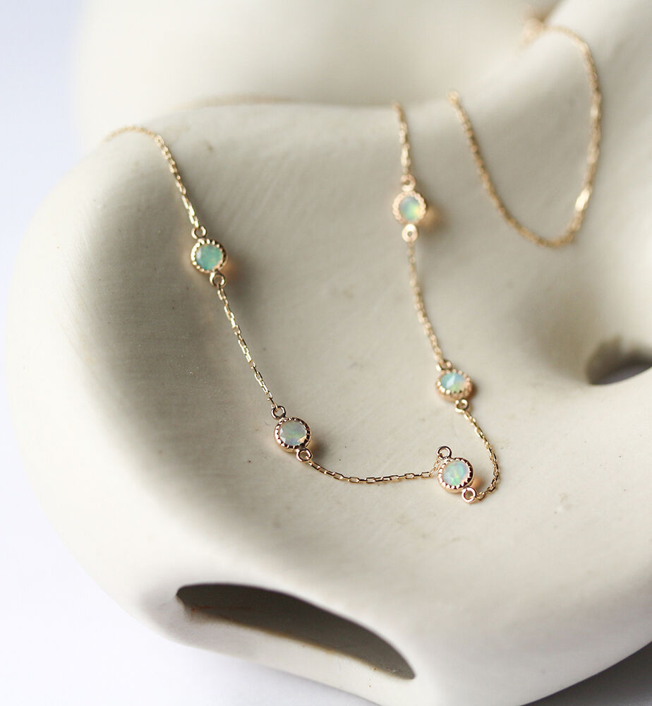  「オパール ステーション ネックレス | K10YG」|ネックレス|K10 イエローゴールド