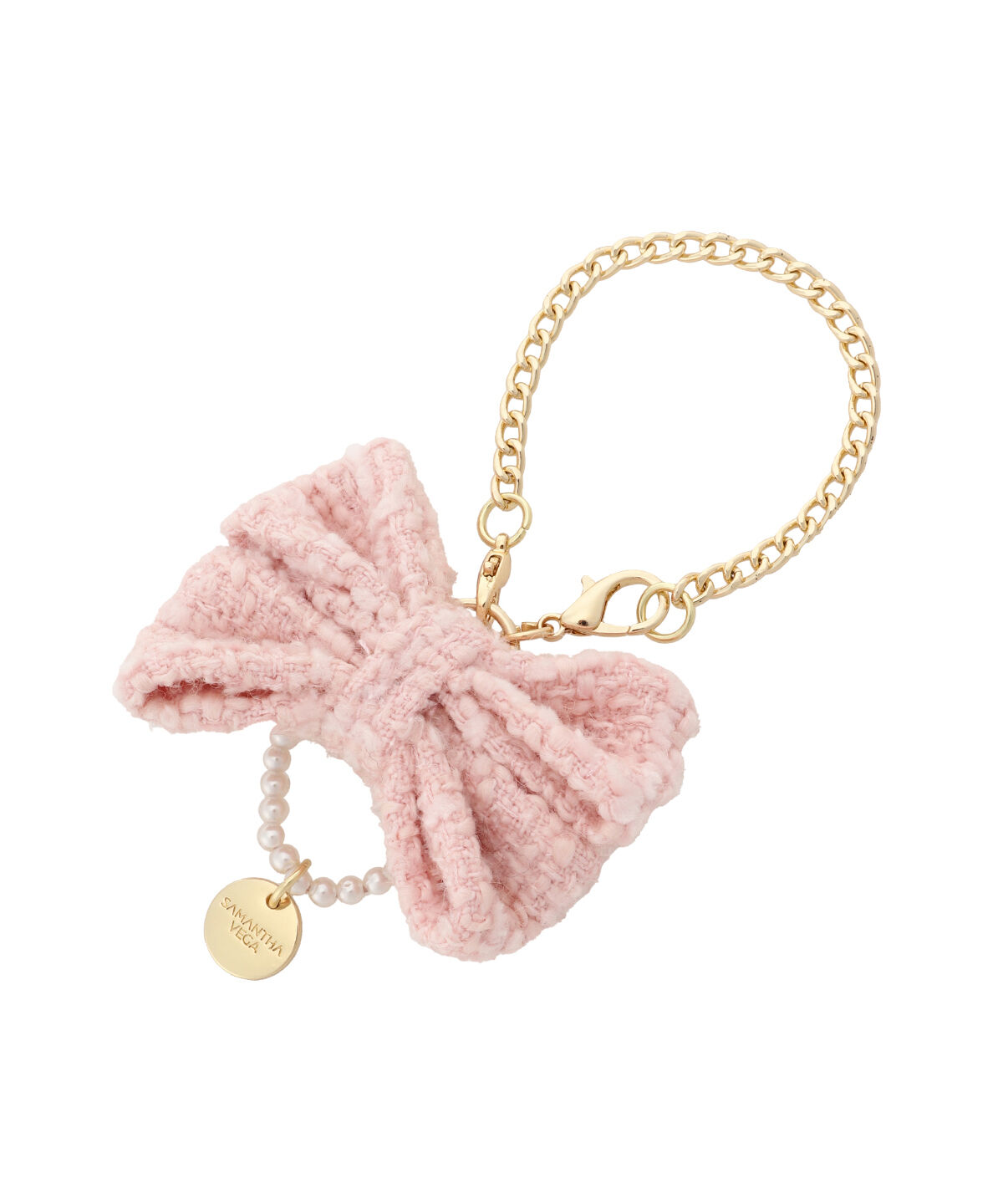Samantha Vega「パールラメツイード2WAYチャーム」|チャーム・キーホルダー|ピンク