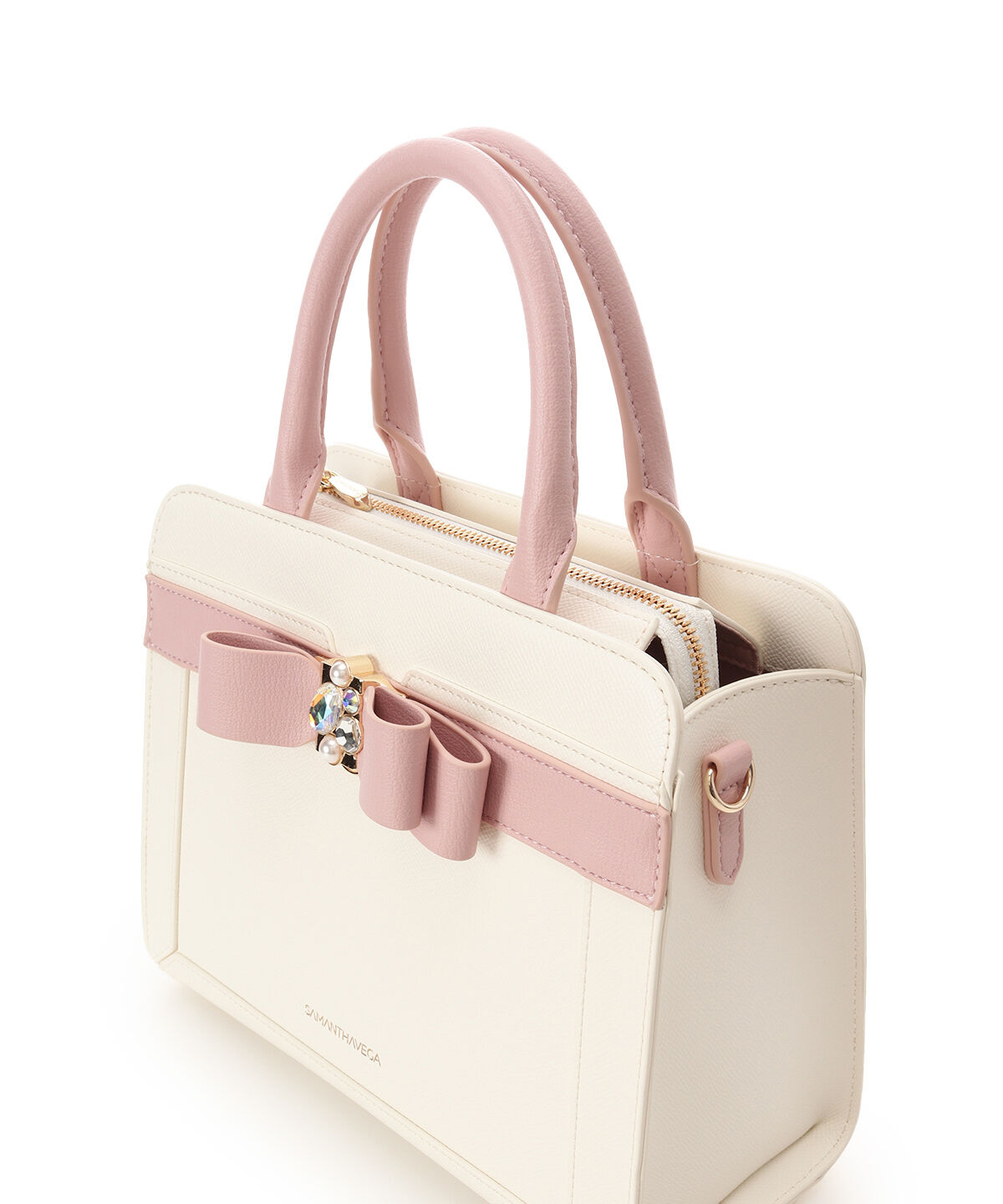 Samantha Vega「バイカラージュエルリボンハンドバッグ」|ハンドバッグ|