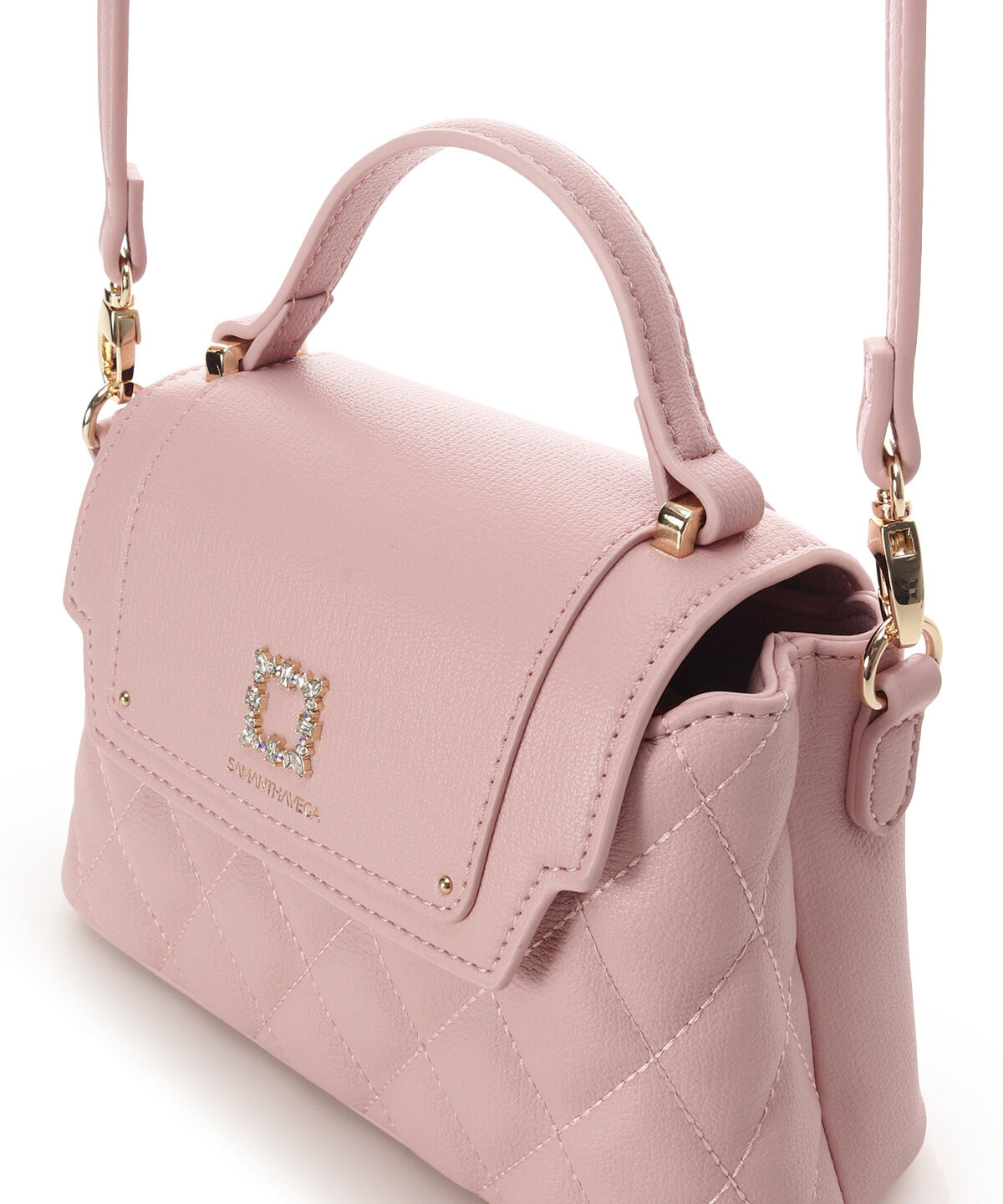 Samantha Vega「スクエアビジューキルトフラップショルダーバッグ」|ショルダー・メッセンジャー|