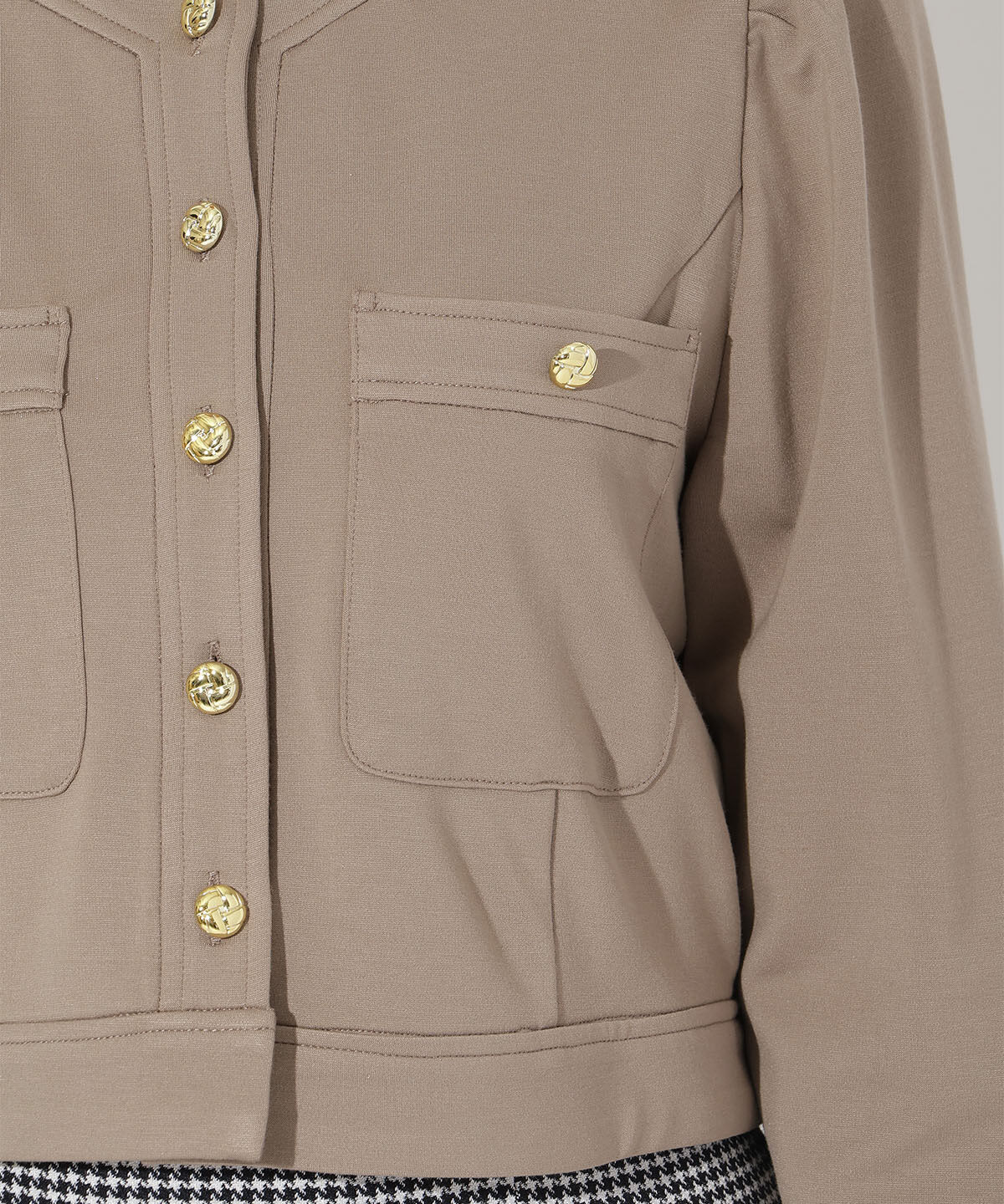 アンドクチュール「ポンチノーカラー長袖ジャケット」|その他|