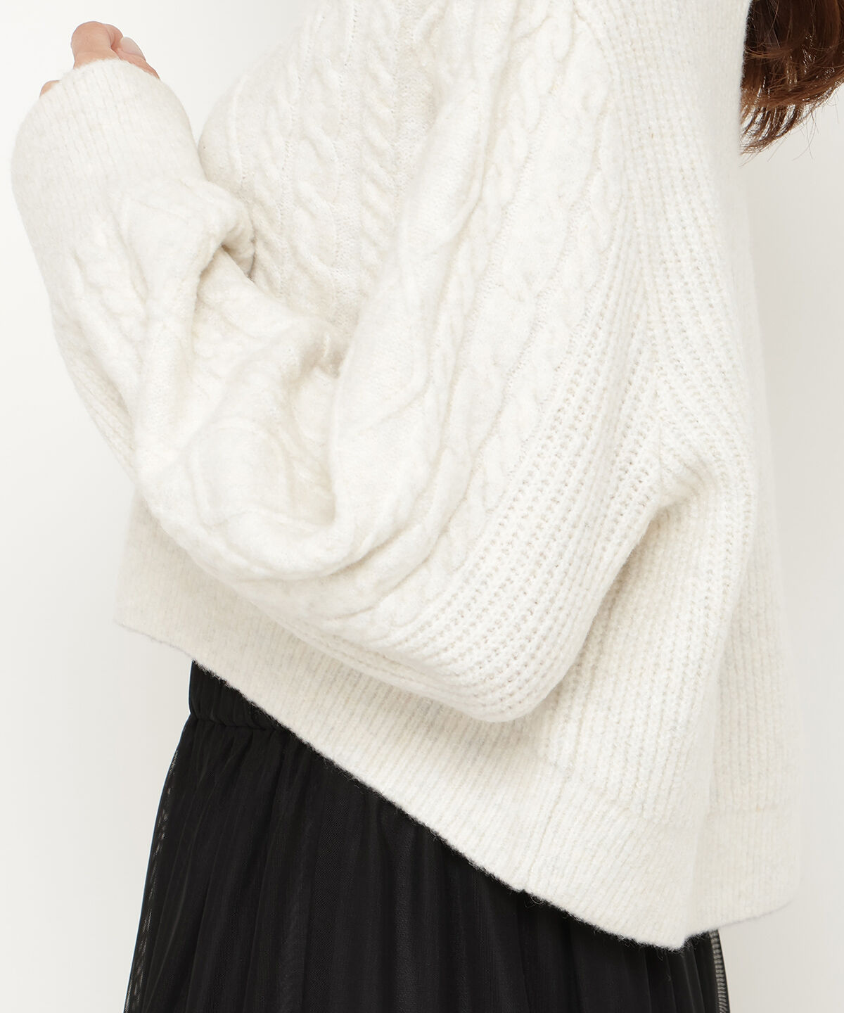 アンドクチュール「ミルドライクケーブルタートルネックプルオーバー」|ニット・セーター|