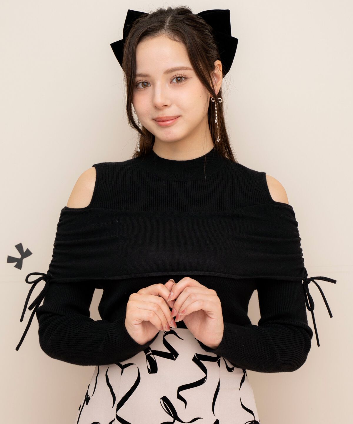 WILLSELECTION「ギャザーリボンオフショルニット」|ニット・セーター|