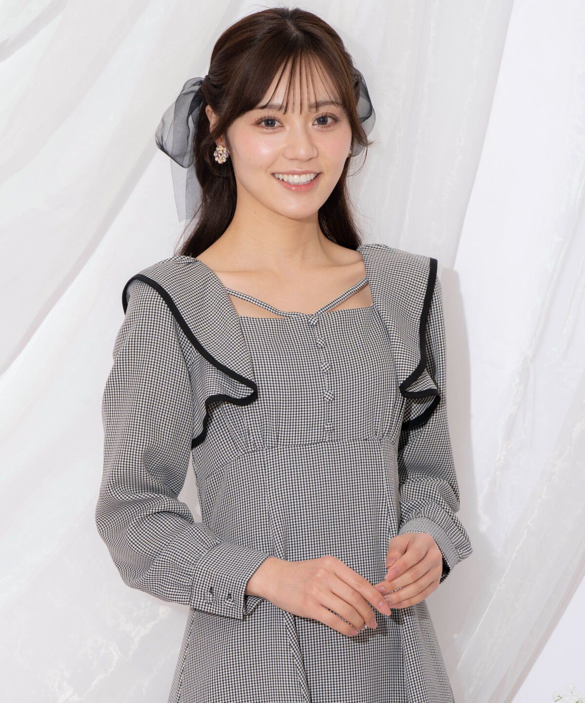 WILLSELECTION「配色パイピングフリルワンピース」|ワンピース|