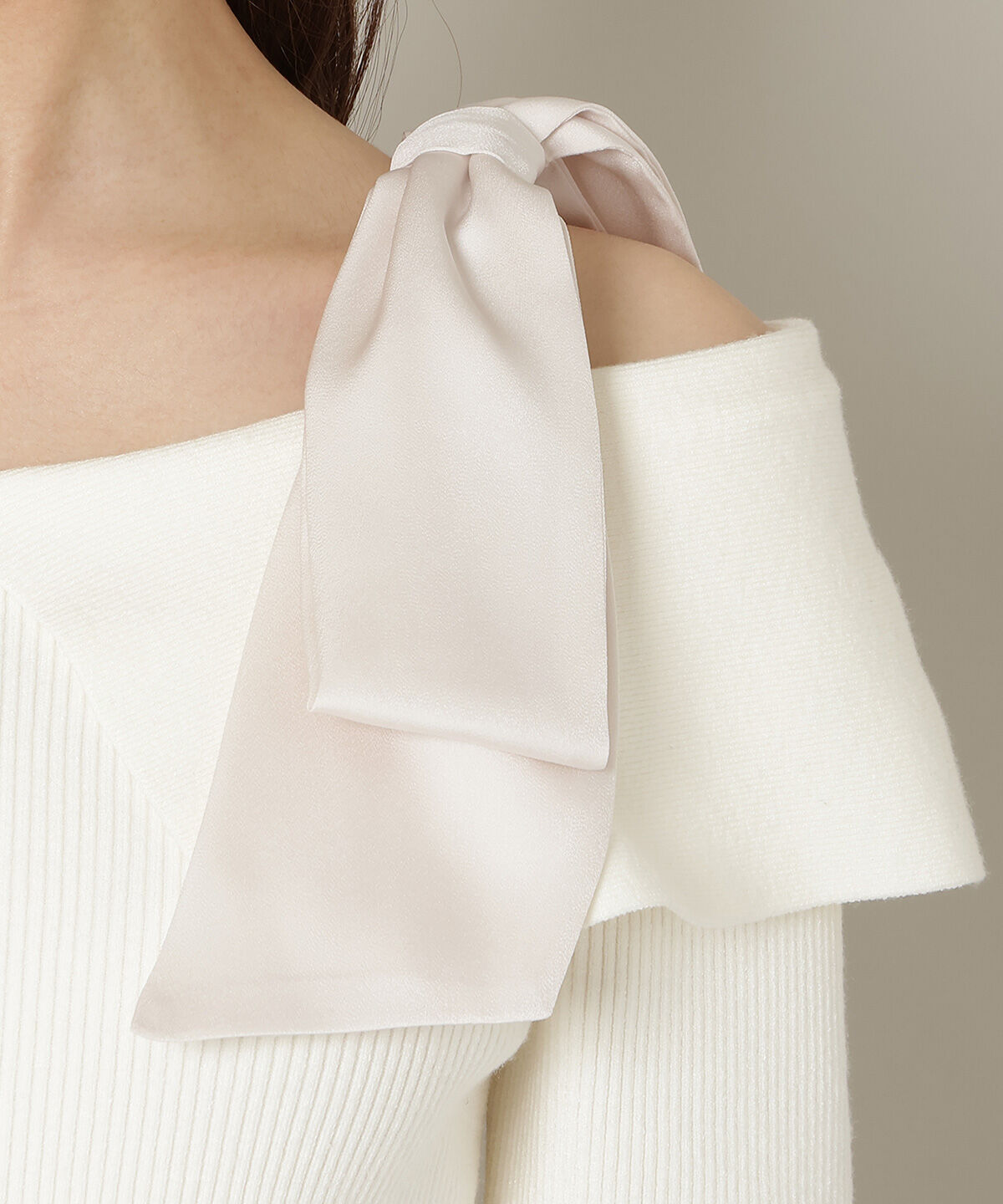 WILLSELECTION「リボンオフショルニットプルオーバー」|ニット・セーター|