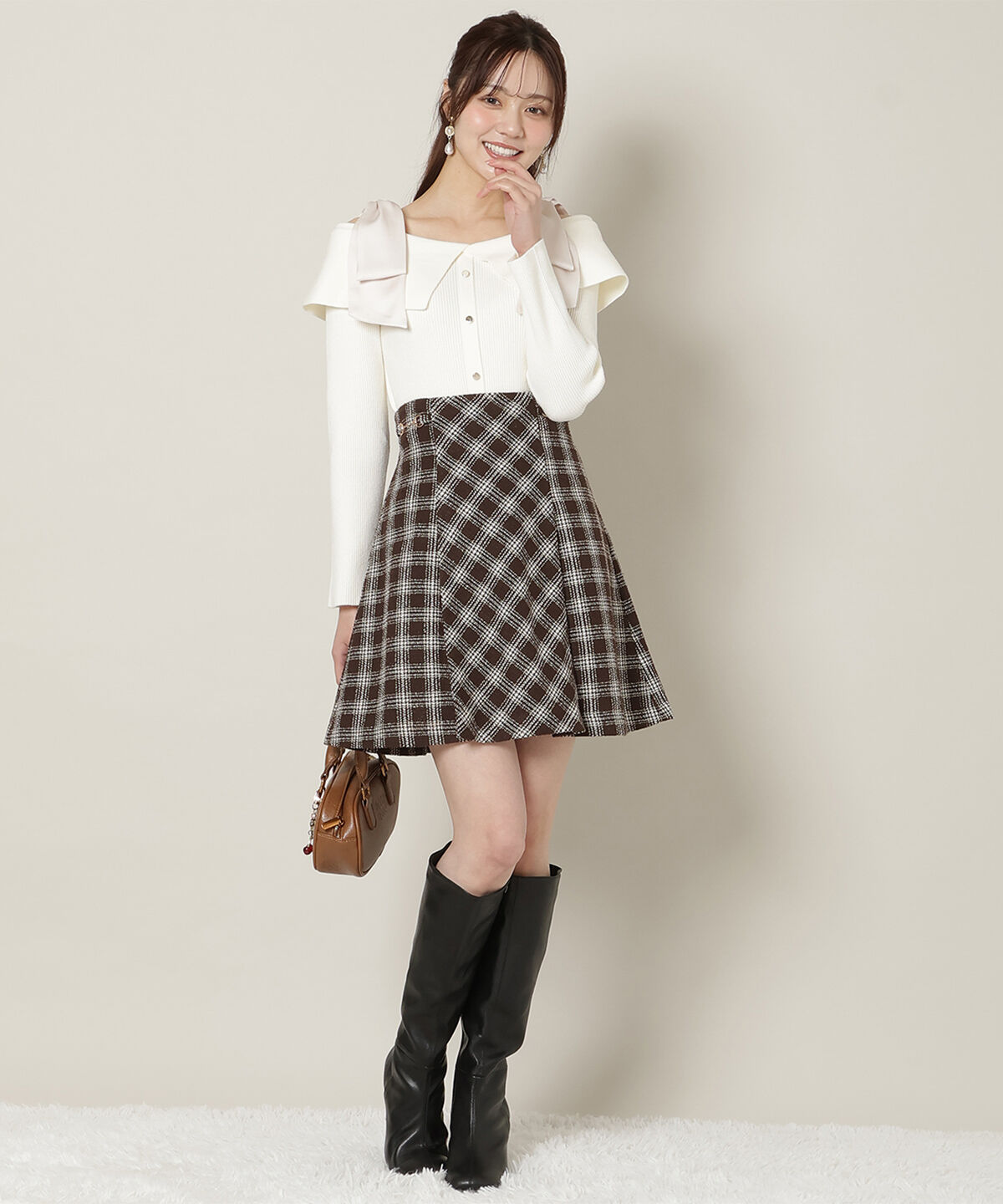 WILLSELECTION「リボンオフショルニットプルオーバー」|ニット・セーター|