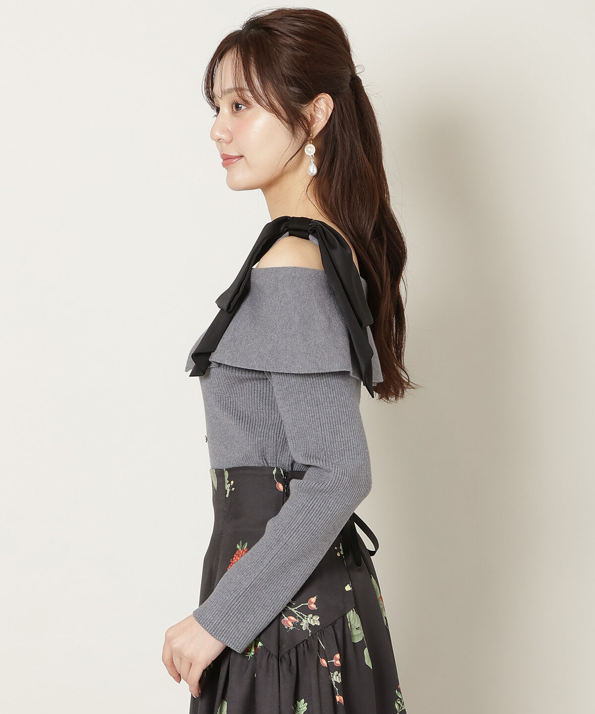 WILLSELECTION「リボンオフショルニットプルオーバー」|ニット・セーター|