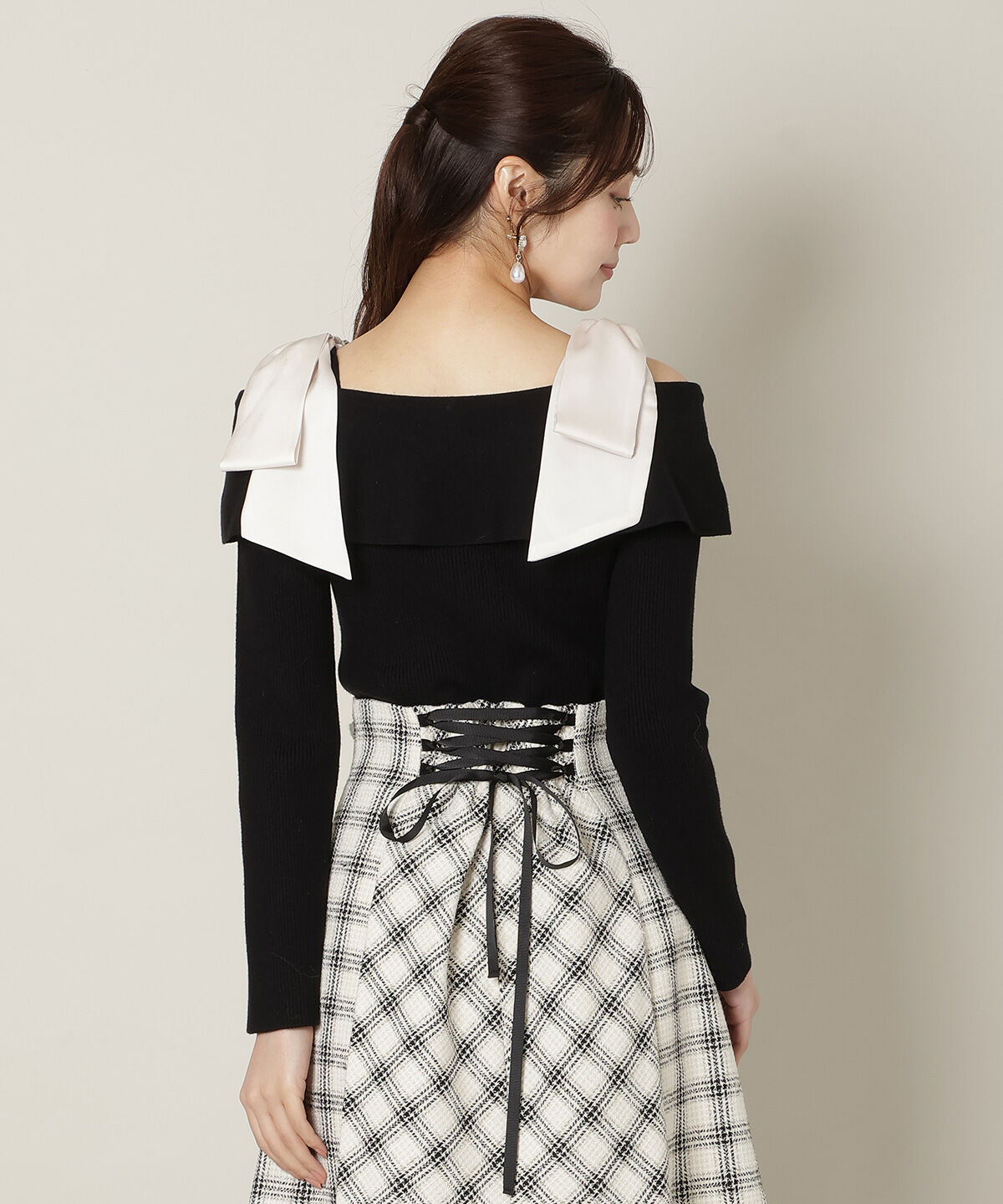 WILLSELECTION「リボンオフショルニットプルオーバー」|ニット・セーター|