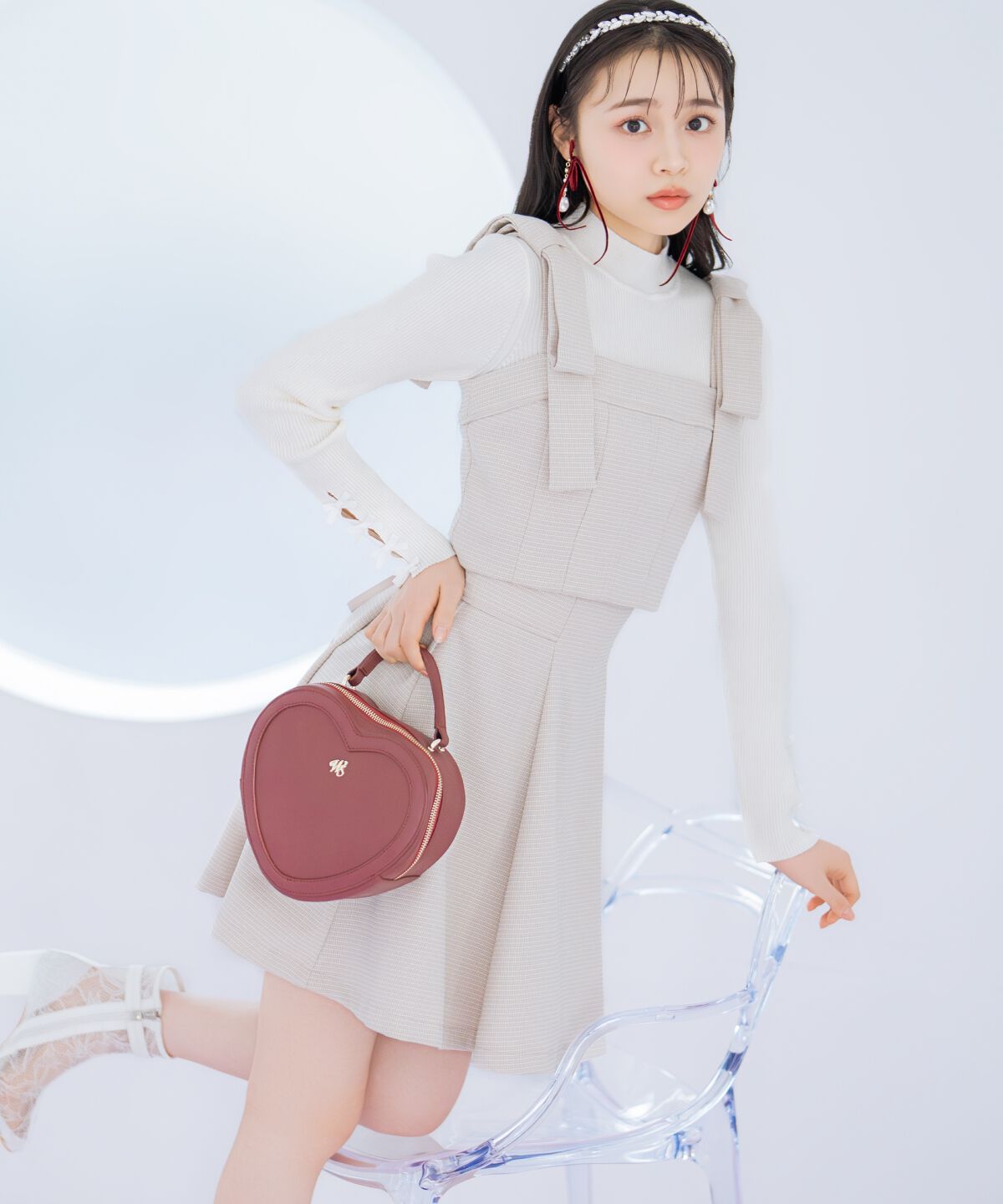 WILLSELECTION「ハイウエストフレアミニスカート」|フレア|ピンク