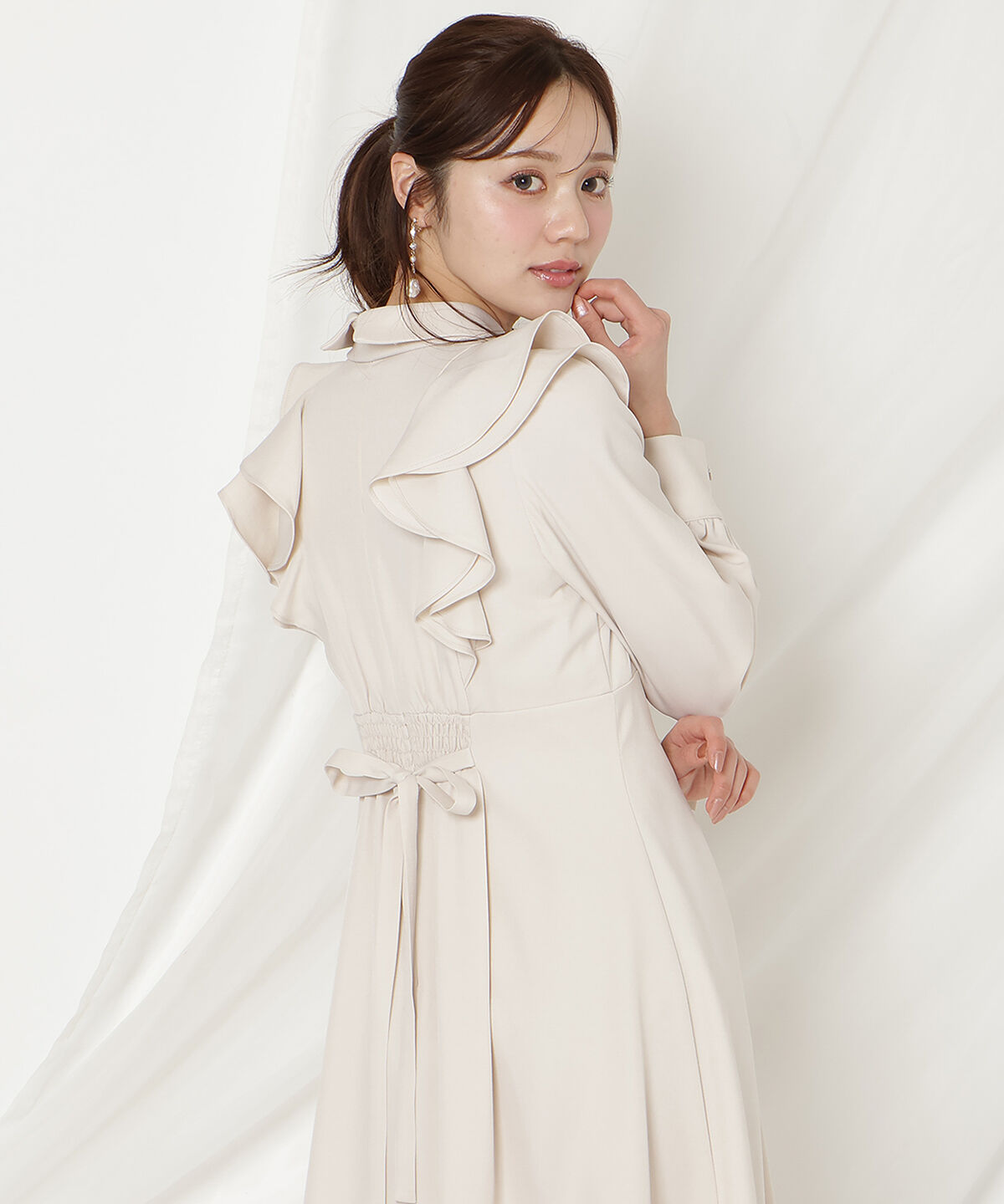 WILLSELECTION「ラッフルリボンタイフレアワンピース」|ワンピース|