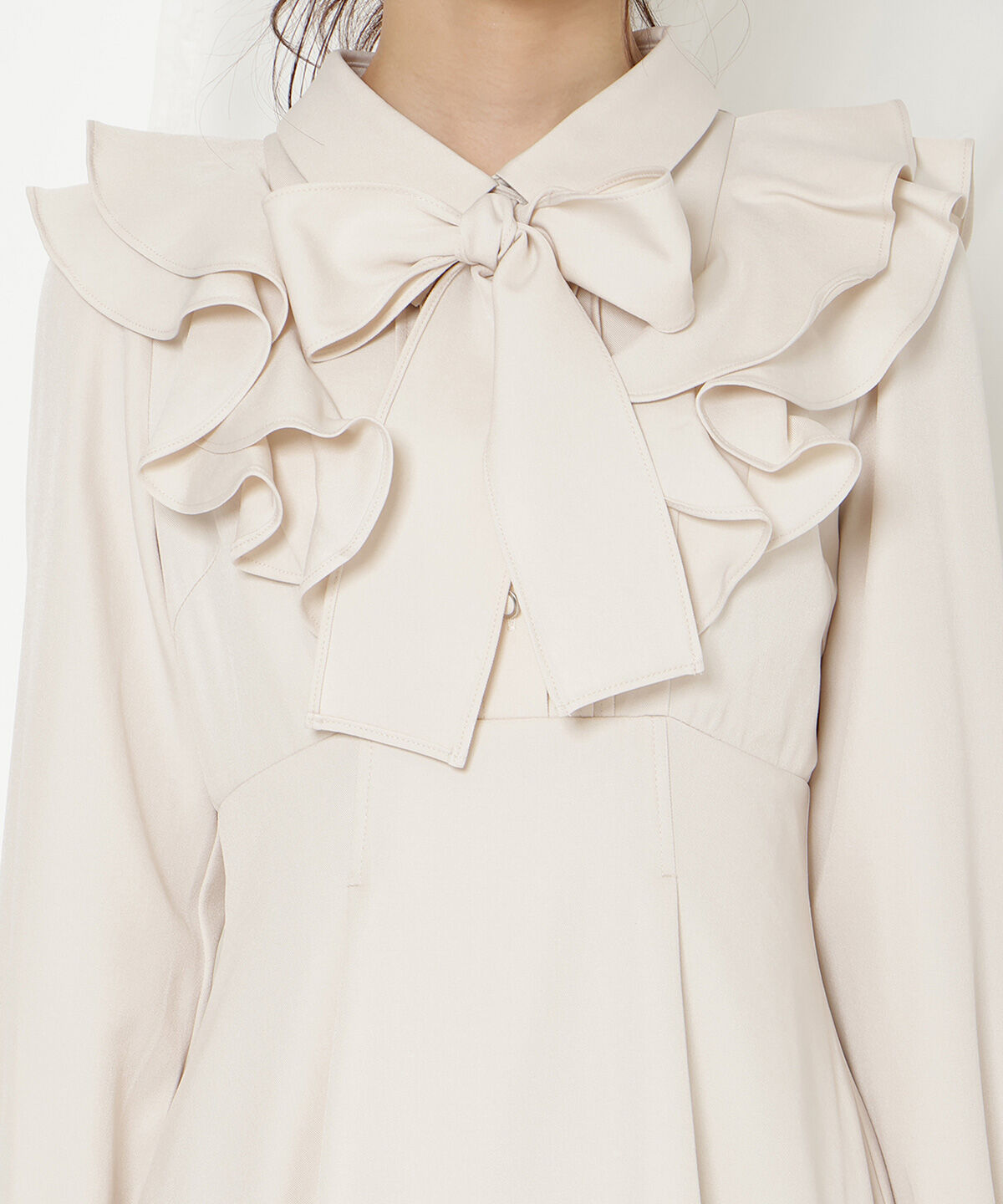 WILLSELECTION「ラッフルリボンタイフレアワンピース」|ワンピース|