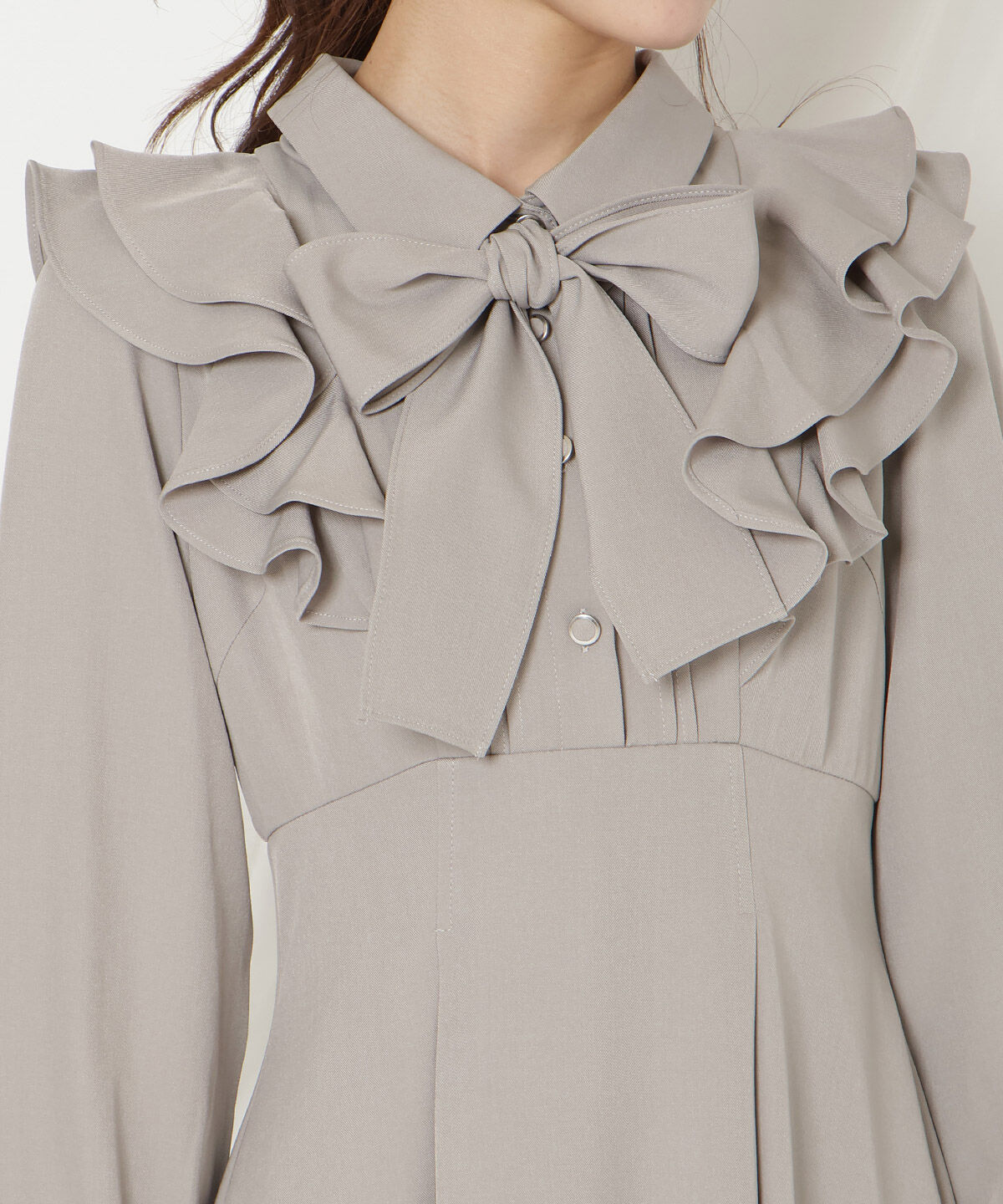 WILLSELECTION「ラッフルリボンタイフレアワンピース」|ワンピース|