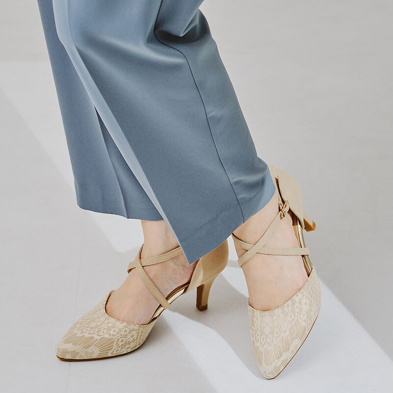 ORiental TRaffic「【オケージョン】クロスストラップヒールパンプス/R-2017 結婚式 パーティー 二次会 人気」|パンプス|