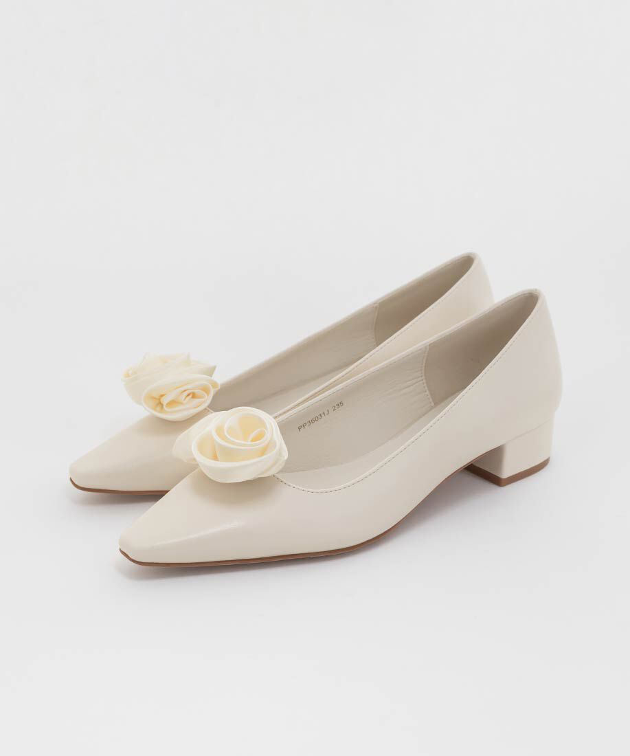  「2WAY ローズモチーフフラットパンプス」|パンプス|